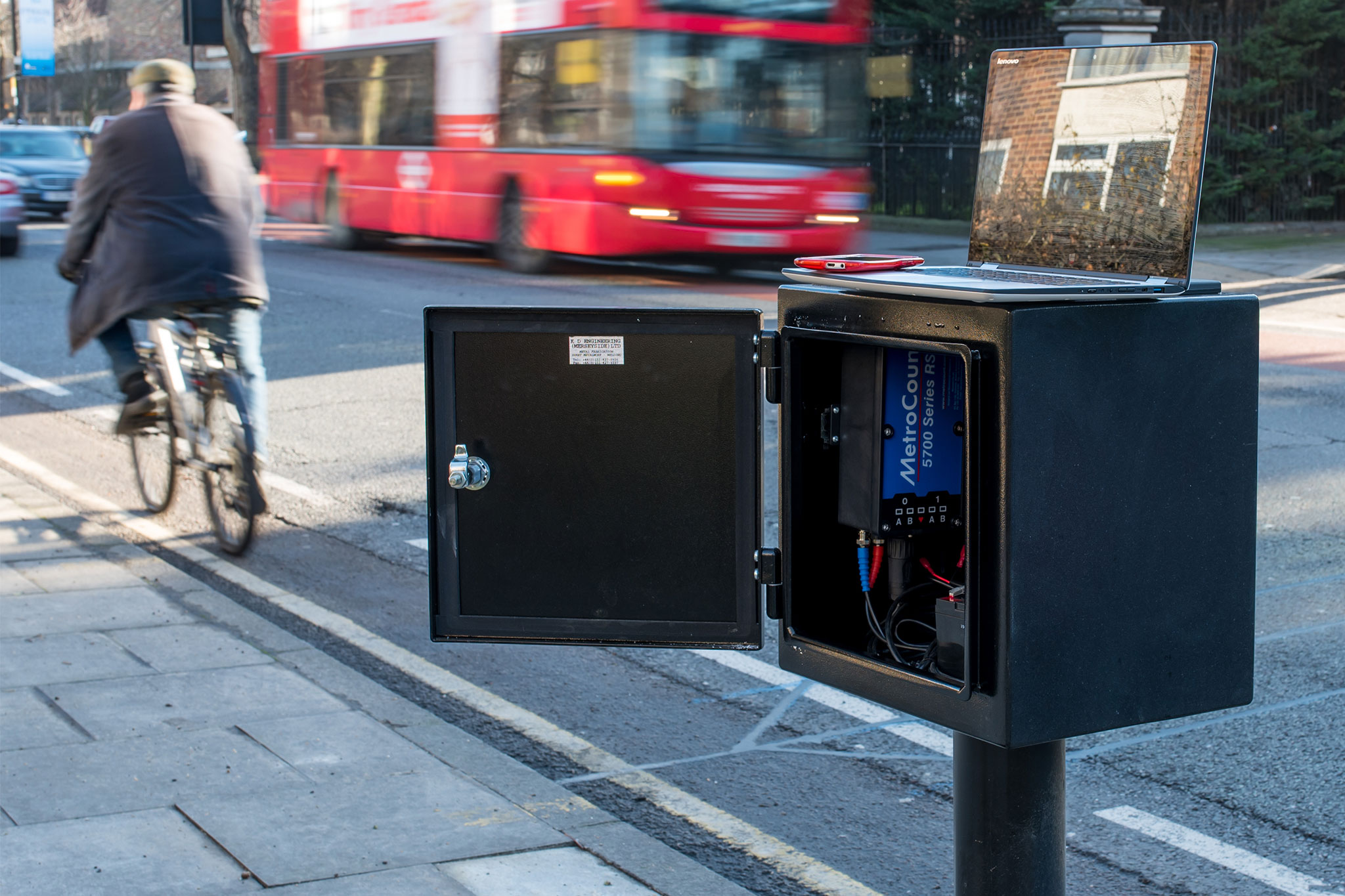 RidePod BP bike counter for permanent monitoring in London, the UK