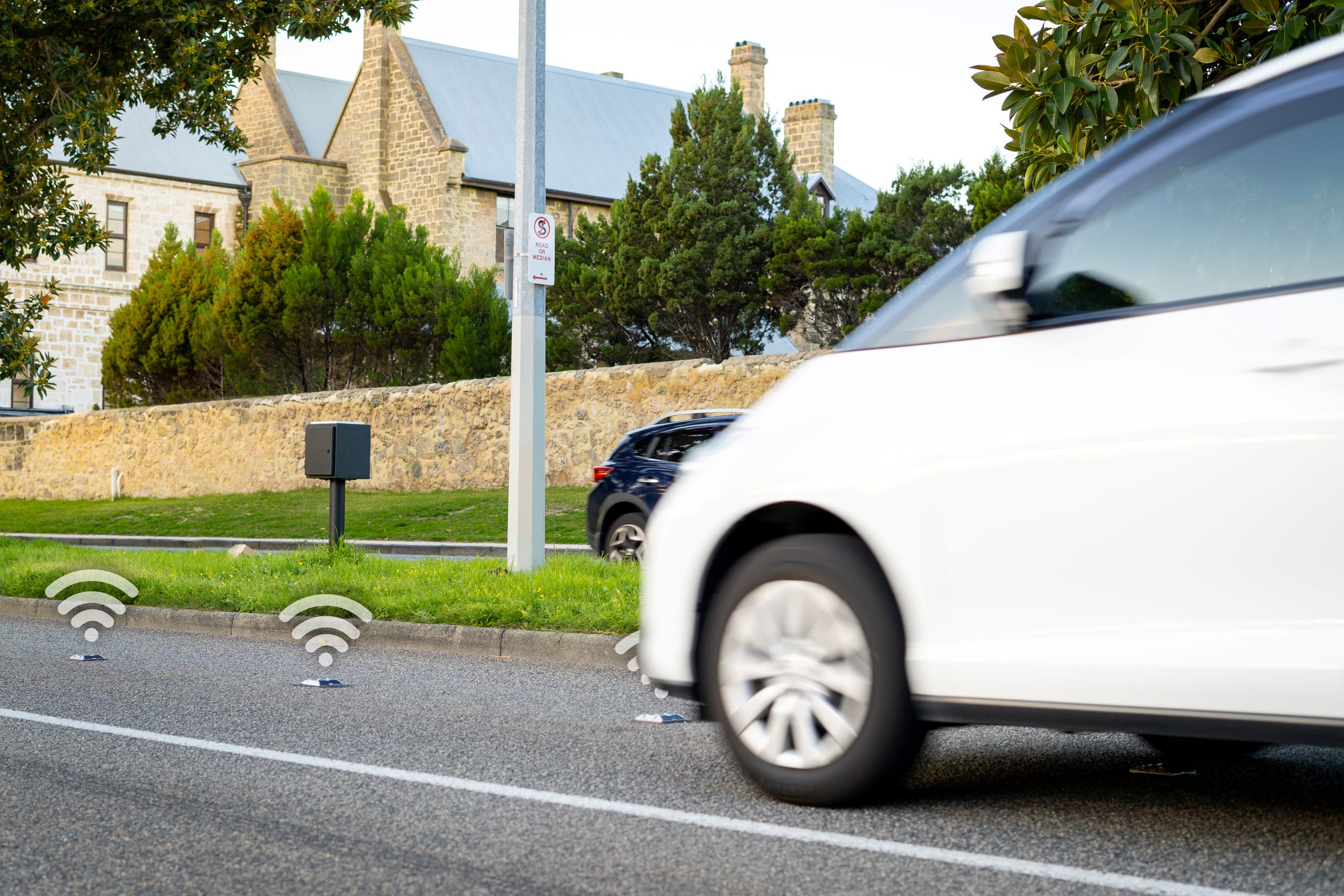 RoadPod VM sensors on the road sending real-time traffic data to ATLYST