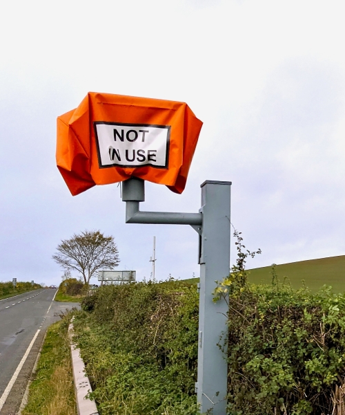 Broken traffic counting camera