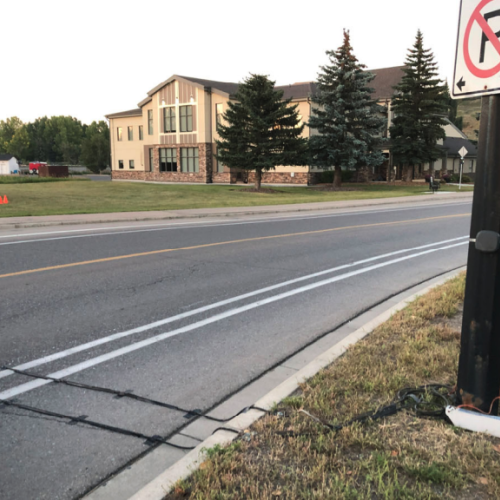 Bike counter installed on a road